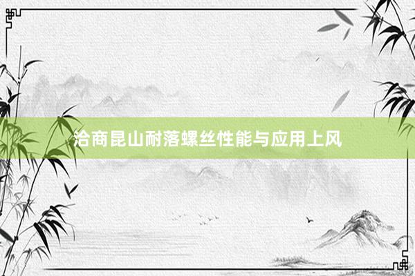 洽商昆山耐落螺丝性能与应用上风